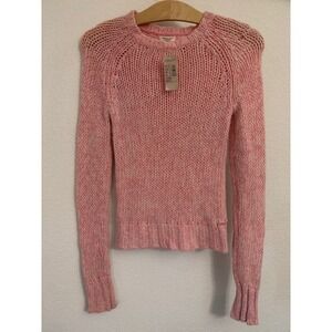 American Eagle Sheer Angora Wool Blend Knit Sweater Pink Small NWT‎